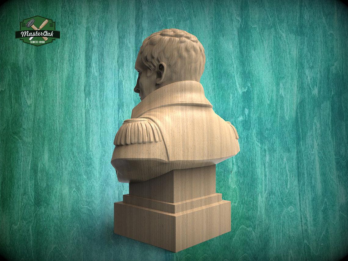 Napoleon Bonaparte Bust, Hand-Finished Wood Sculpture | Military History Decor