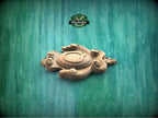 Personalized Noble Emblem: Ornate Wooden Cartouche Onlay, Unpainted, 1pc, Home Wall Embellishments, Furniture Carving