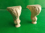 Pair of Short Carved Legs, Set 2pc, classic style legs