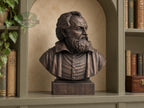 Galileo Galilei Bust, Hand-Finished Wood Sculpture | Astronomy & Science Decor