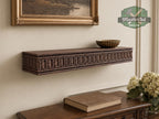 Carved Solid Oak Wall Shelf with Arched Pattern, Ornate Floating Shelf, Decorative Wood Display Shelf, Classical Home Decor