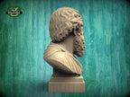 Socrates Bust, Hand-Finished Wood Sculpture | Greek Philosophy Decor