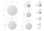 Spiral Flower Rosette – Carved Wooden Ornament with Flowing Petals Description: