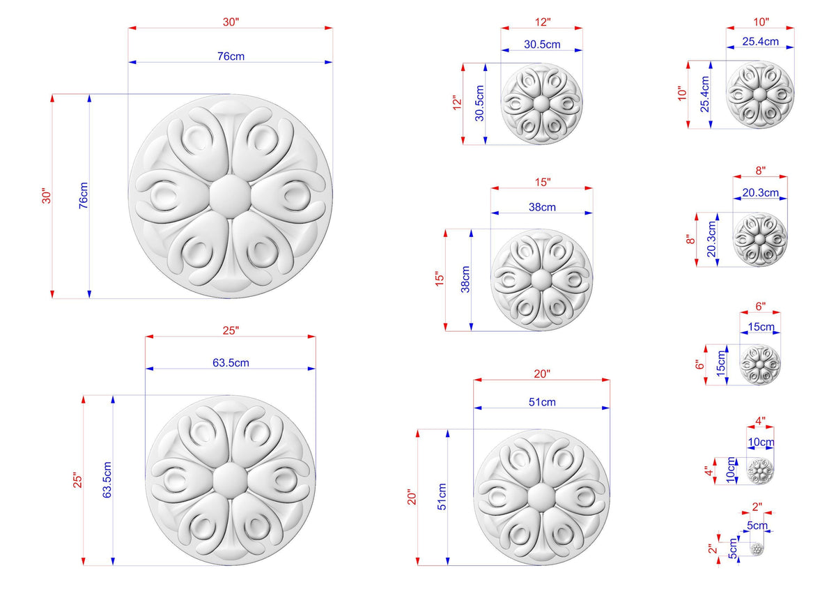 Spiral Flower Rosette – Carved Wooden Ornament with Flowing Petals Description: