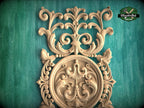 Vertical Filigree Carved Wood Onlay – Intricate Furniture Applique, 1pc, Unpainted, Home Wall Embellishments, Furniture Carving, Wood Onlays