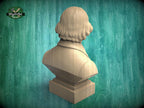Thomas Jefferson Bust, Hand-Finished Wood Sculpture | American History Decor