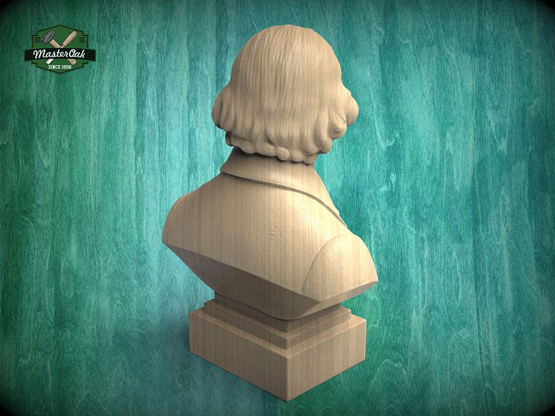 Thomas Jefferson Bust, Hand-Finished Wood Sculpture | American History Decor