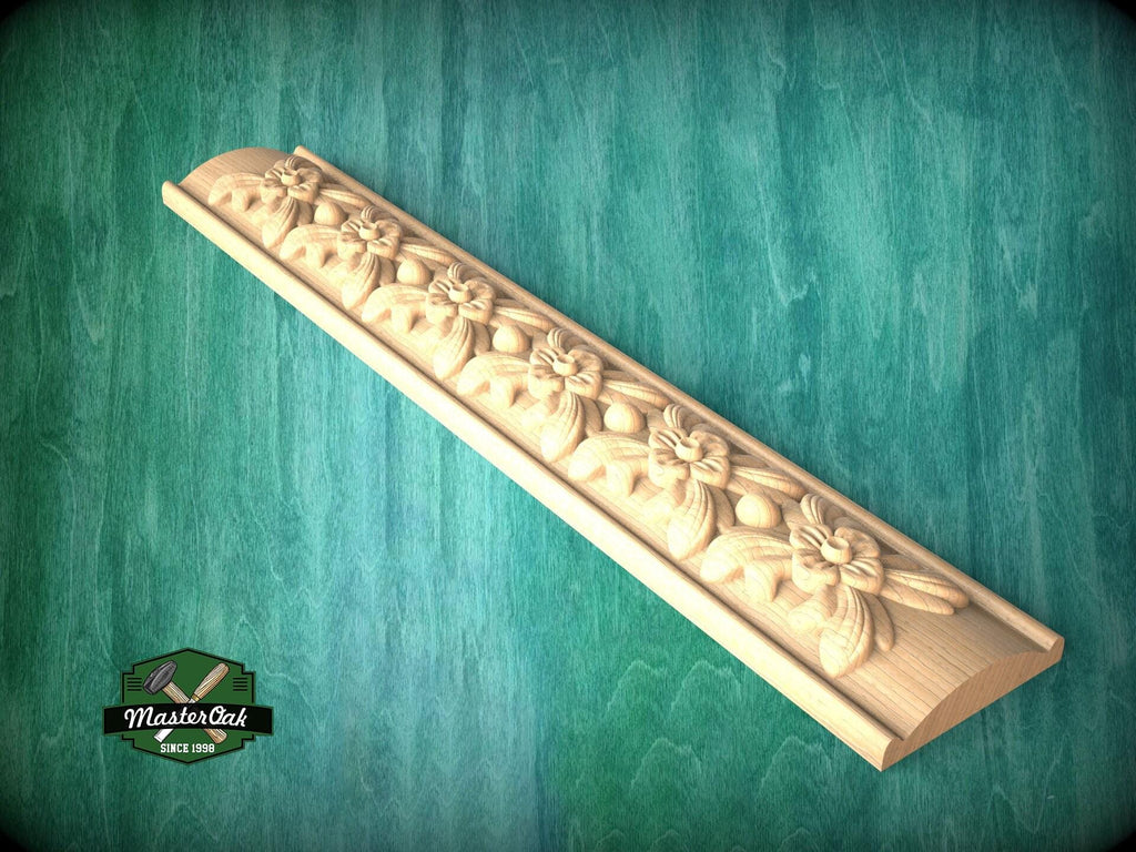 Floral Elegance Wood Pilaster, 1pc, Unpainted, Carved Wood Trim Post Pillars