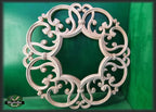 Mirror Carved Wood Trim, Hanging Floral Leaves, Unpainted