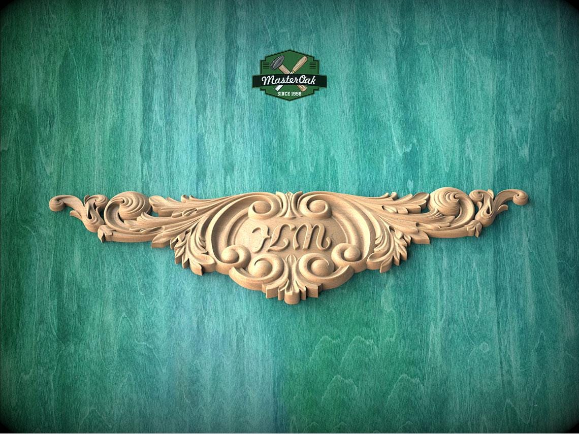 Most popular personalized carved decoration of wood, wooden onlay, 1pc
