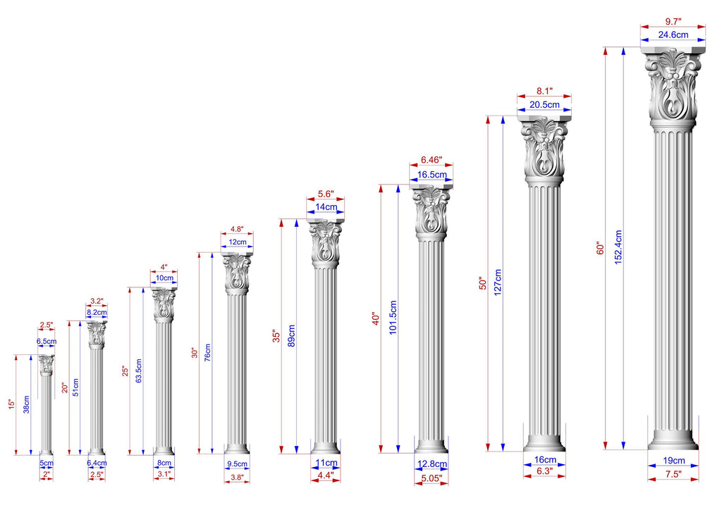 Classical Corinthian Column in Wood for Architectural Elegance, wood capital with acanthus leaves, Carved Wooden Capital, 1 piece, unpainted