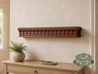 Carved Solid Oak Fireplace Mantel Shelf with Arched Arcade, Ornate Floating Wall Shelf, Classical Architectural Home Decor