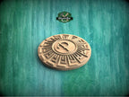 Personalized Carved Rosette - Greek Key Design in Natural Wood, 1pc, Unpainted, Home Wall Decor, Wooden Trim, Wood Art Decor