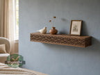 Carved Solid Oak Wall Shelf with Gothic Arch Pattern, Ornate Floating Shelf, Decorative Wood Display Shelf, Medieval Home Decor