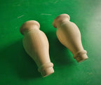 Round Wooden Table Legs – Set of 2 Classic Turned Furniture Legs, Baroque Style Carved Wood Feet