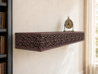 Carved Solid Oak Wall Shelf with Gothic Arch Pattern, Ornate Floating Shelf, Decorative Wood Display Shelf, Medieval Home Decor