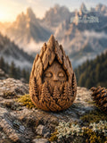 Mountain Sage Figurine, Carved Oak Forest Spirit, Wooden Mountain Decor, Nature Lover Gift, Woodland Guardian Statue