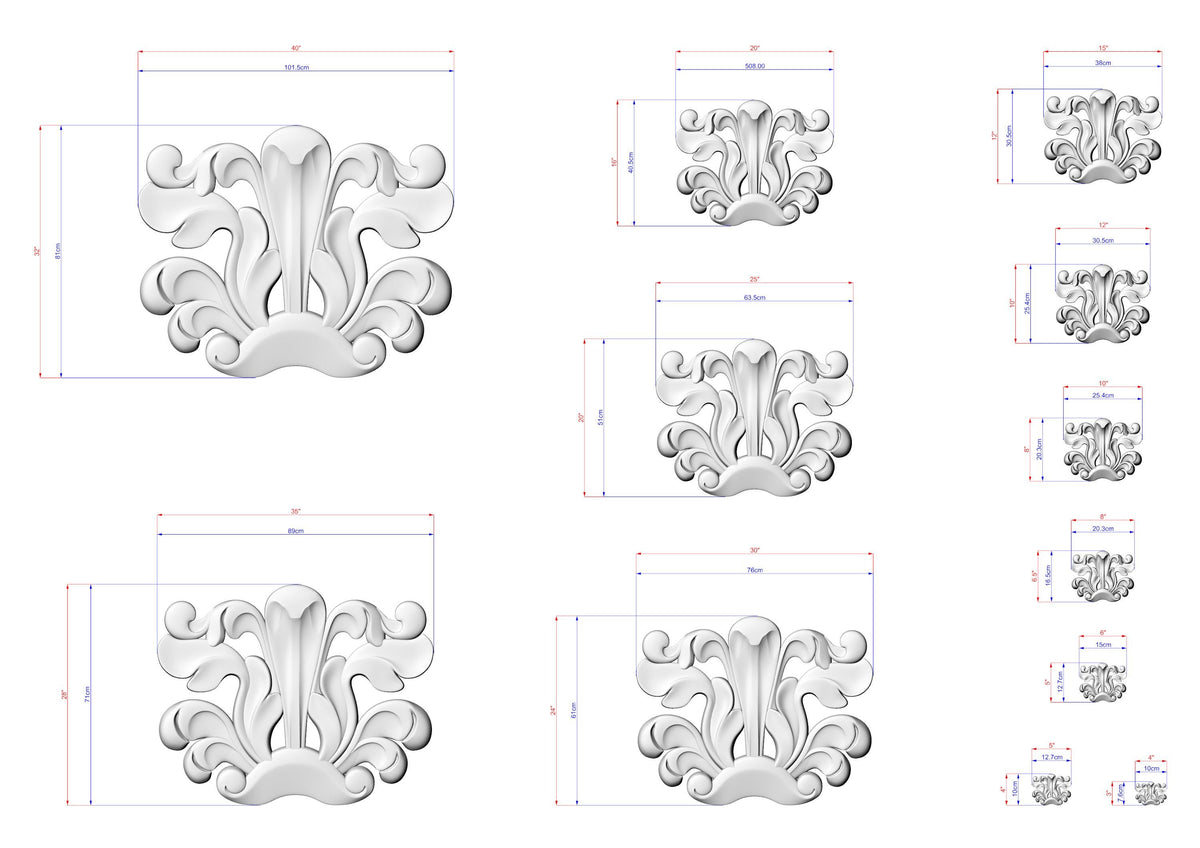 a collection of stylized, decorative white shapes with intricate, swirling patterns. The shapes are arranged in a grid-like pattern, with each one varying in size and orientation. The image does not contain any text or additional objects, and the relative positions of the shapes are consistent throughout the grid.