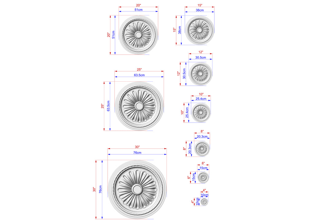 Classic Wooden Ceiling Rosette, Sunburst Carved Design, Elegant Home Feature, 1 pc, Unpainted, Decorative Rosettes