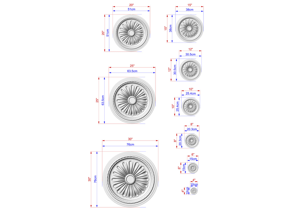 Classic Wooden Ceiling Rosette, Sunburst Carved Design, Elegant Home Feature, 1 pc, Unpainted, Decorative Rosettes