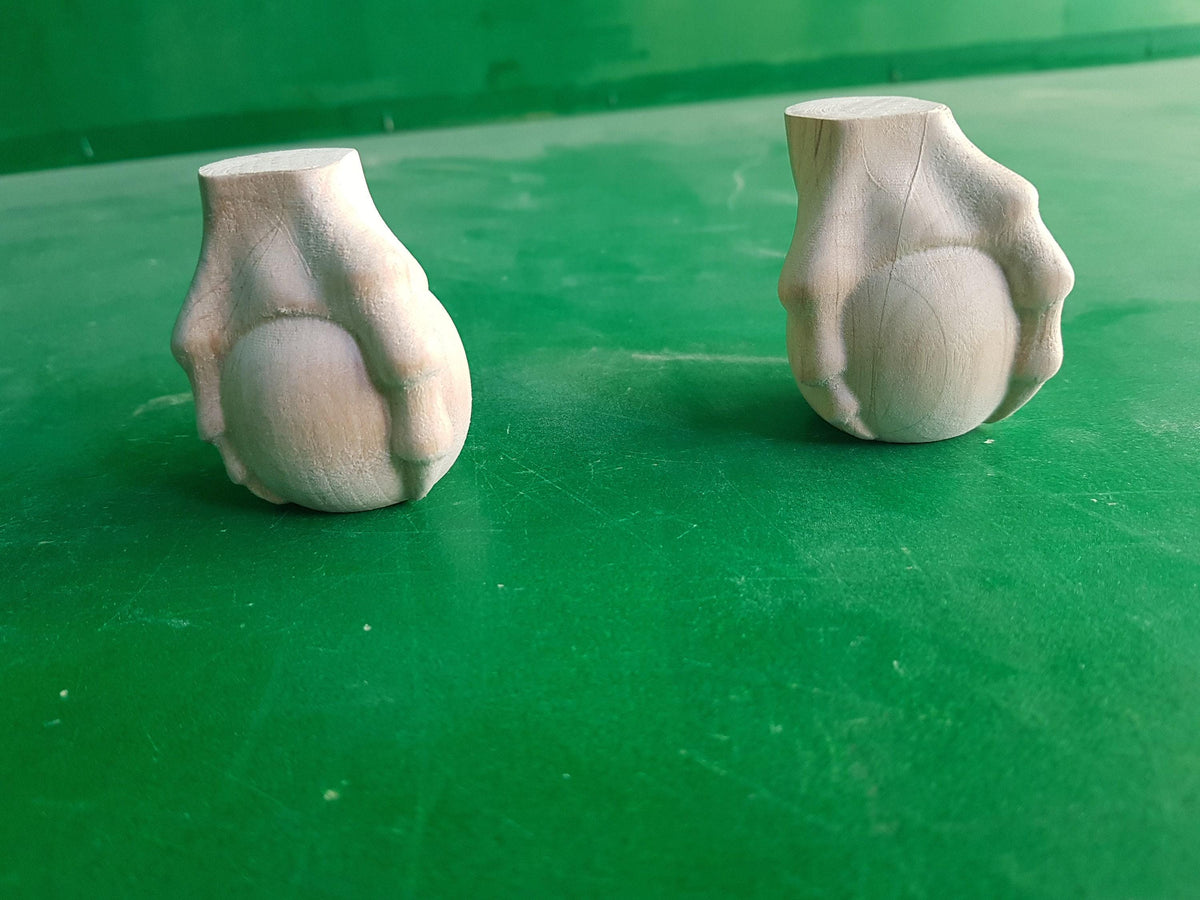 Wooden Paws with Claws, Set of 2pcs, Legs with Eagle's Claws