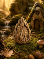 Mountain Sage Figurine, Carved Oak Forest Spirit, Wooden Mountain Decor, Nature Lover Gift, Woodland Guardian Statue