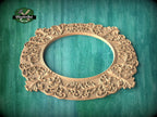 Elegant Baroque Style Carved Wooden Mirror Frame - Floral Majesty: Ornate Mirror Elegance, 1 pc, Unpainted, Home Wall Embellishment