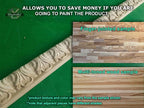 Carved timber unfinished , 40" Carved wooden Baguette, wood trim moulding corner piece for craft woodwork projects