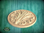 Interior Wood Ornament: Round Wood Rosette, Artisanal Wooden Medallion, 1 pc, Unpainted, Decorative Rosettes, Wooden Rosette Detai