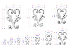 Load image into Gallery viewer, a series of three-dimensional designs, each with its own unique size and shape. The designs are rendered in a white color and are accompanied by their respective dimensions in centimeters. The sizes of the designs vary, ranging from small to large, and they are arranged in a grid-like pattern. The image does not contain any text or additional objects, and the focus is solely on the three-dimensional designs and their measurements.
