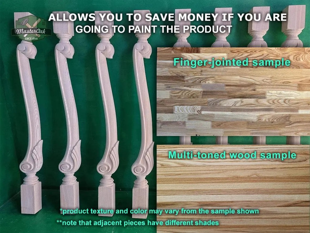 Carved newel post of wood, carved bannister of wood, stair columns Custom size wood balusters for stairs