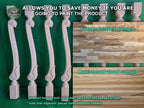 Carved newel post of wood, carved bannister of wood, stair columns Custom size wood balusters for stairs