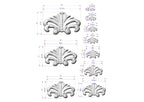 Symmetrical Wood Carved Onlay – Fluid Curves Architectural Accent, 1pc, Unpainted, Carved Onlay, Applique furniture decor, Central Onlay