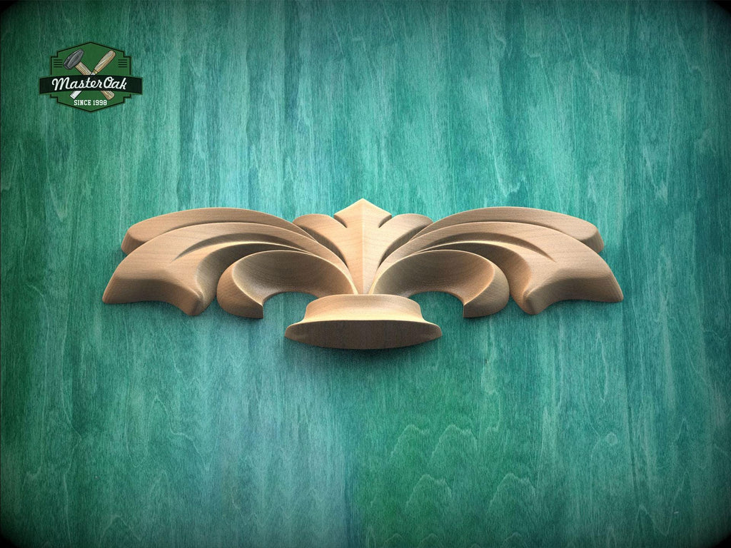 Fleur-de-lis Wood Accent – Classic Carved Applique