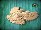 Personalized Dove Wall Plaque – Carved Wooden Wedding Onlay with Monogram