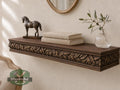 Carved Solid Oak Wall Shelf with Acanthus Leaves, Ornate Floating Shelf, Botanical Wood Display Shelf, Classical Home Decor