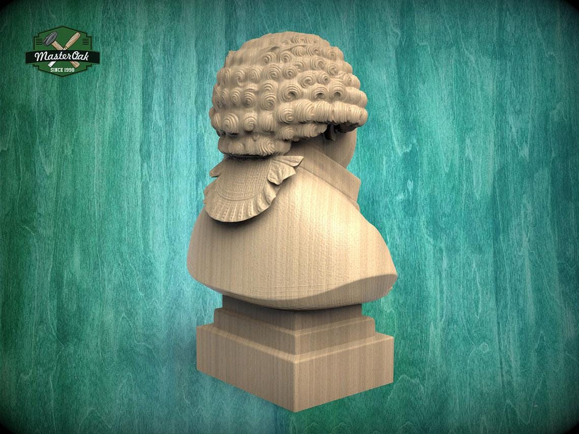 John Adams Bust, Hand-Finished Wood Sculpture | American Presidents Decor