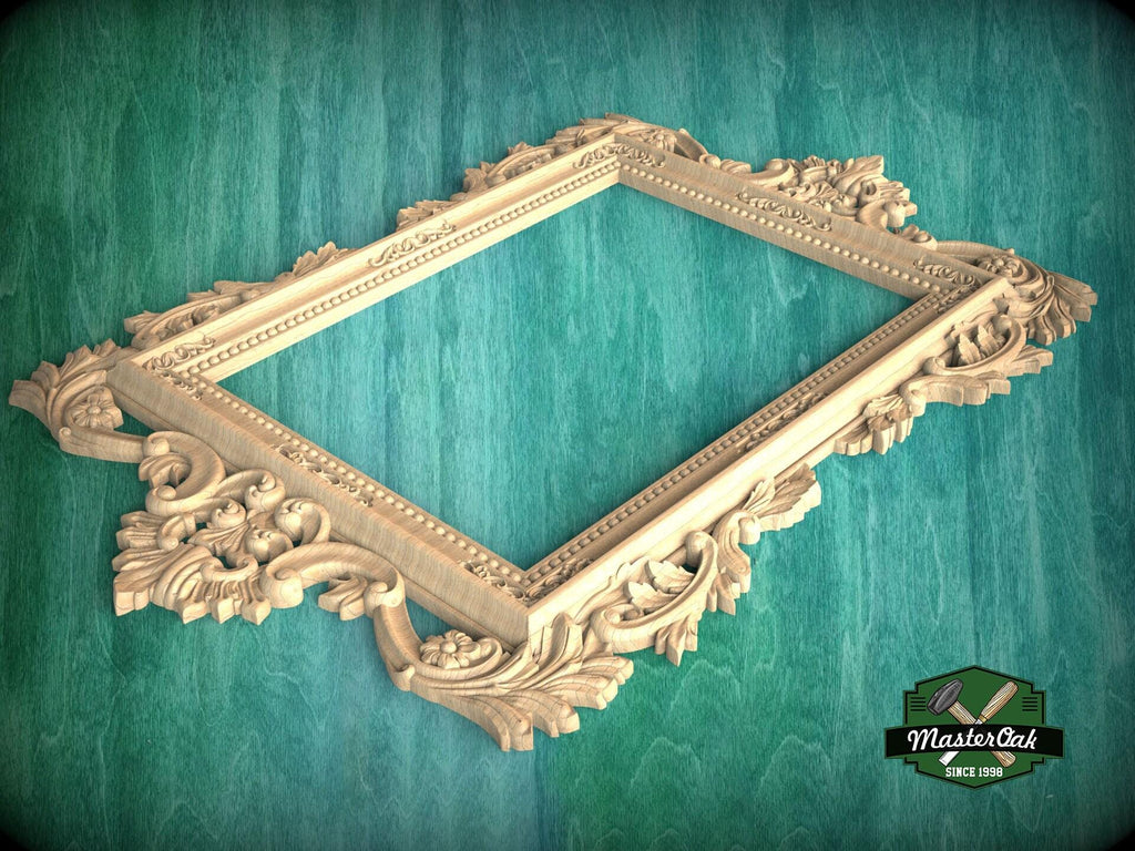 Luxurious Baroque Wooden Frame with Intricate Carvings for Mirrors and Art, 1pc, Carved Frame, carved decoration of wood, wooden art