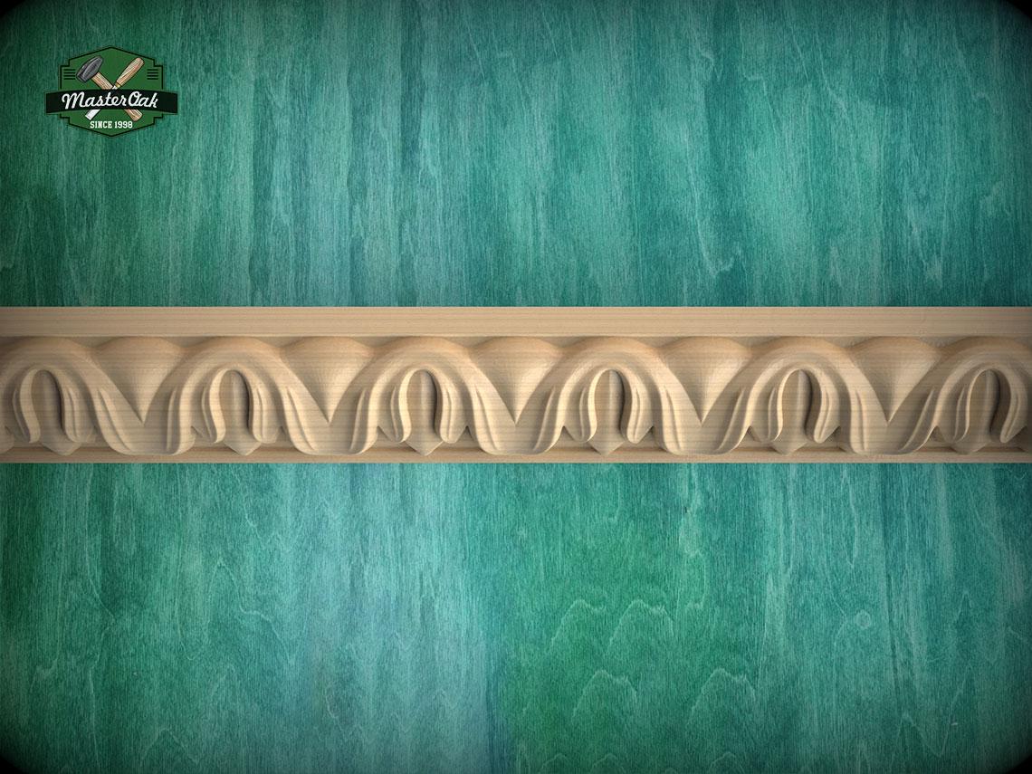 a decorative border made of carved wood, set against a textured green background.