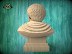 Aristotle Bust, Hand-Finished Wood Sculpture | Greek Philosophy Decor