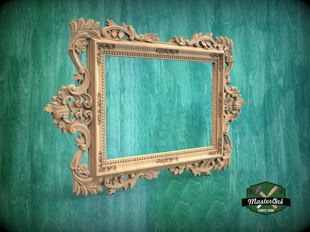 Luxurious Baroque Wooden Frame with Intricate Carvings for Mirrors and Art, 1pc, Carved Frame, carved decoration of wood, wooden art