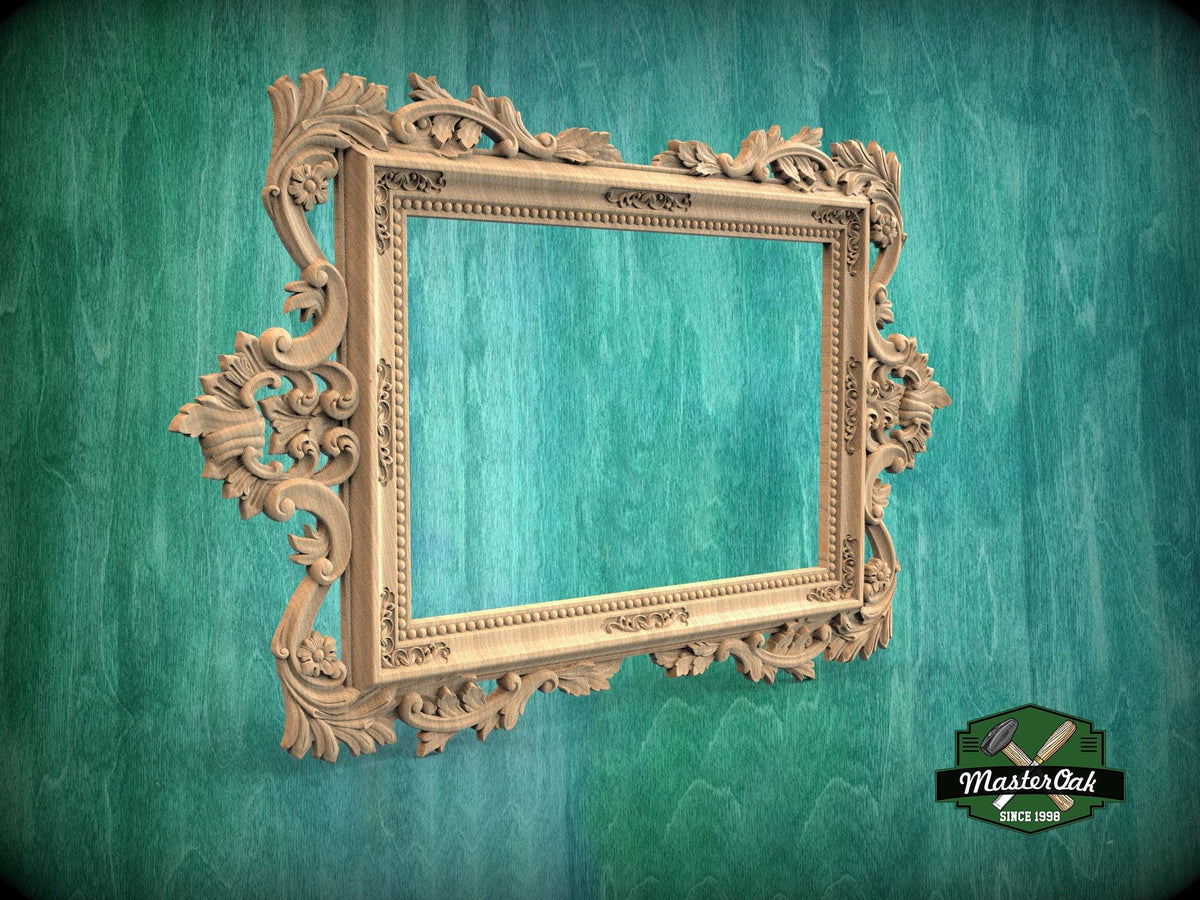 Luxurious Baroque Wooden Frame with Intricate Carvings for Mirrors and Art, 1pc, Carved Frame, carved decoration of wood, wooden art