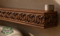 Carved Solid Oak Fireplace Mantel Shelf with Acanthus Leaves, Ornate Floating Wall Shelf, Classical Wood Home Decor