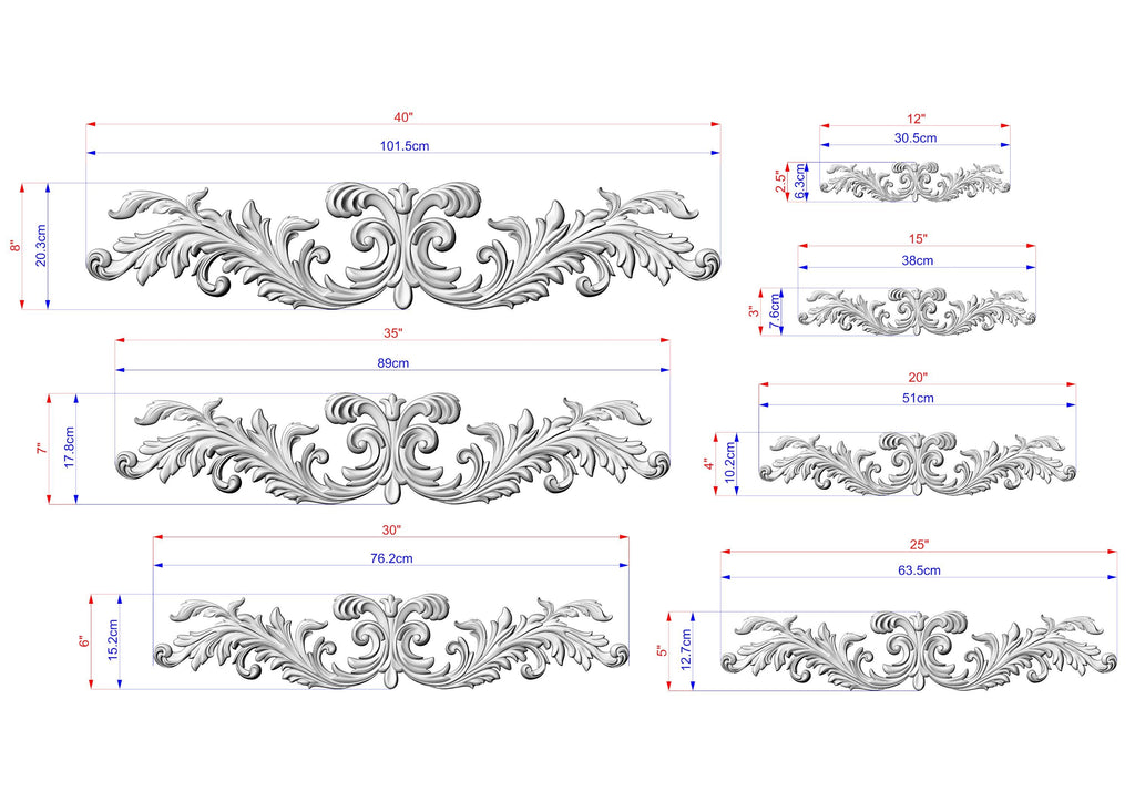 a drawing of a set of decorative scrolls