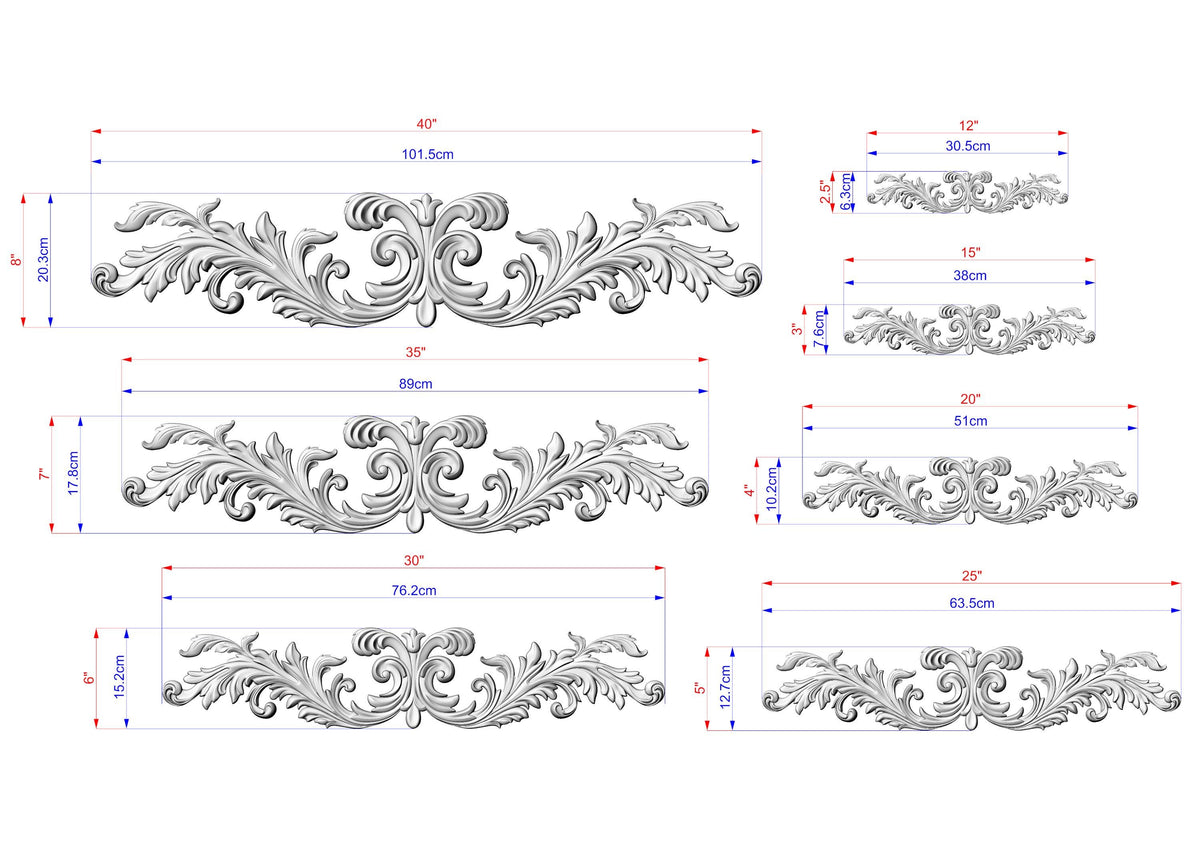 a drawing of a set of decorative scrolls