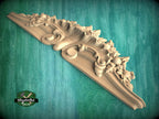 Elegant Floral Carved Wooden Crown for Cabinets - Classic Decorative Accent, 1pc, Unpainted, Home Wall Embellishments, Furniture Carving