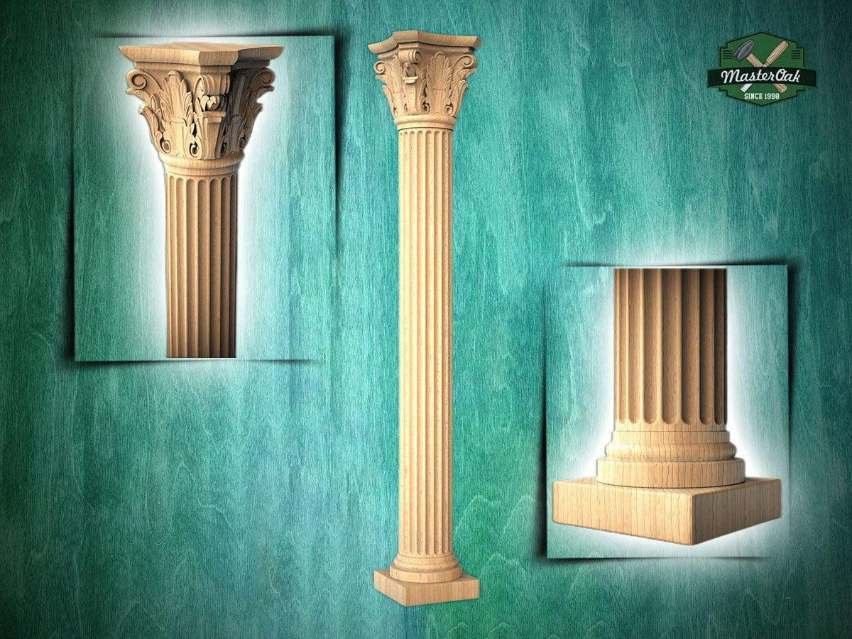 The Elegant Wooden Ionic Column, Ionic Wood Column for Architectural Beauty, 1pc, Unpainted