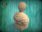 Marcus Aurelius Bust, Hand-Finished Wood Sculpture | Stoic Philosophy Decor