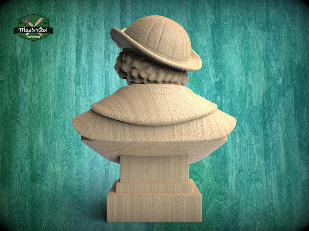 Christopher Columbus Bust, Hand-Finished Wood Sculpture | Age of Exploration Decor