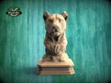 Load image into Gallery viewer, Lioness Bust , Lioness statue for Staircase Newel Post, Lioness finial bed post, Animal Post Cap for Rustic Interiors, 1pc, Unpainted
